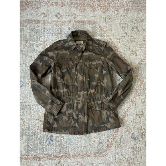 Mudd Jackets & Blazers - Mudd Camo Utility Jacket Studded Cargo Y2K Festival Utility-Sz M